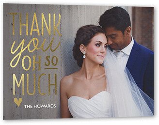 Wedding Thank You Cards: So Much Gratitude Thank You Card, Gold Foil, White, 5X7, Luxe Double-Thick Cardstock, Square