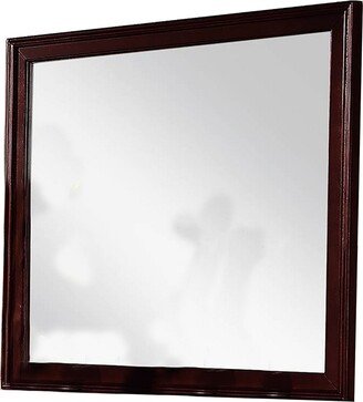 36 Inches Rectangular Molded Wood Encased Mirror, Brown