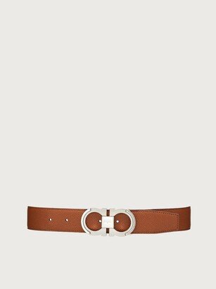 Man Reversible and adjustable Gancini belt Vicuna/Black