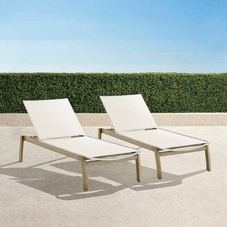 Set of 2 Newport Weathered Teak Chaises