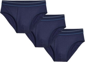 Men's Cotton Modal Blend Brief Underwear 3-Pack - Navy - Small