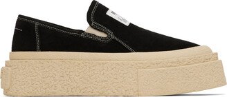 Black Platform Slip-On Sneakers