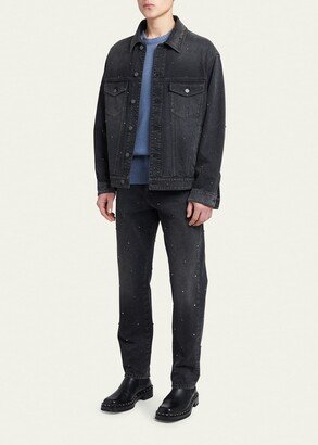 Men's Rockstud Denim Trucker Jacket