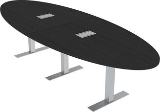 Skutchi Designs, Inc. 8 Person Modular Oval Conference Table Metal T-Bases Power And Data