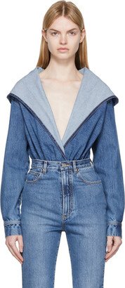 Blue Washed Denim Bodysuit