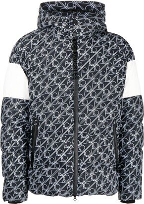Patterned Hooded Down Coat