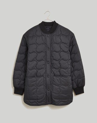 Plus Quilted Oversized Bomber Jacket