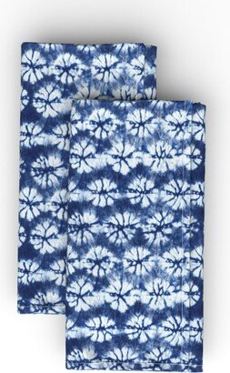 Cloth Napkins: Shibori Pine - Blue Cloth Napkin, Longleaf Sateen Grand, Blue