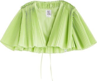 Pleated Caped Crop Top