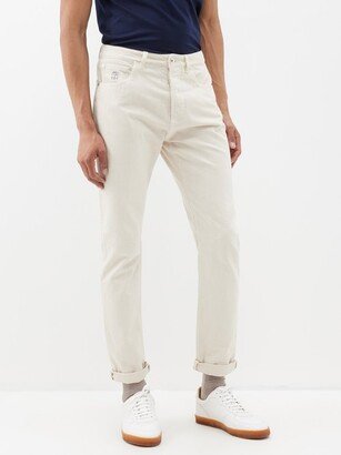 Logo-embroidered Garment-dyed Straight-leg Jeans