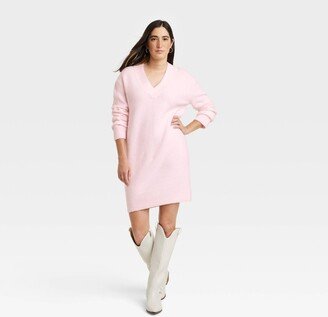 Women's Long Sleeve Tunic Mini Sweater Dress