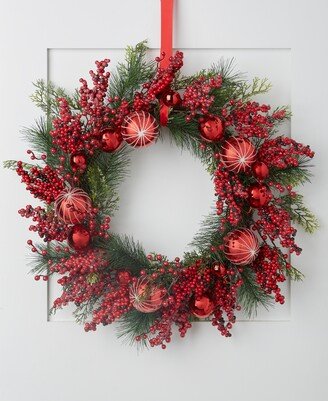 Christmas Cheer Red Berries Wreath, Created for Macy's