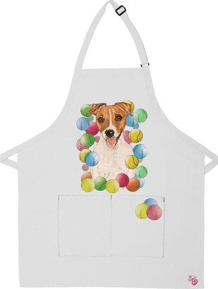 Jack Russell Terrier Tennis Dog Apron Two Pocket Bib With Adj Neck