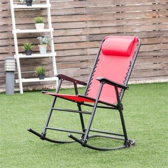 BESTCOSTY Outdoor Patio Headrest Folding Zero Gravity Rocking Chair