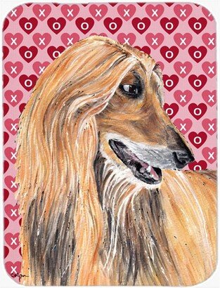 SC9503LCB Afghan Hound Hearts Love And Valentine's Day Glass Cutting Board