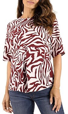 Zebra Print Zip Back Maternity Top