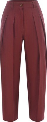 Cropped Pleat Detailed Trousers