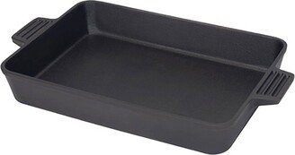 7473 9 x 13 x 2 Rectangular Pre-Seasoned Cast Iron Cake Baking Pan, Oven and Broiler Safe Casserole Bakeware Dish, Black