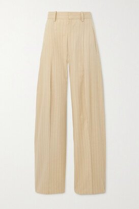 Sopiavea Striped Crepe Tapered Pants - Yellow