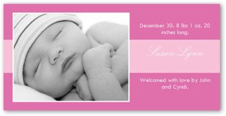 Birth Announcements: Cookie Rose Birth Announcement, Pink, Signature Smooth Cardstock, Square