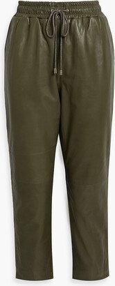 Minh cropped leather tapered pants