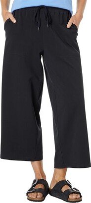 Solid Crusher-Flex Crop Pants (Jet Black) Women's Casual Pants