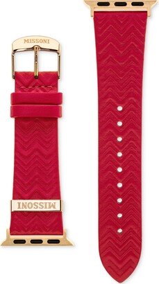 Red Zigzag Leather Strap for Apple Watch 38/40/41mm