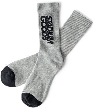 STADIUM GOODS® logo Varsity Grey crew socks