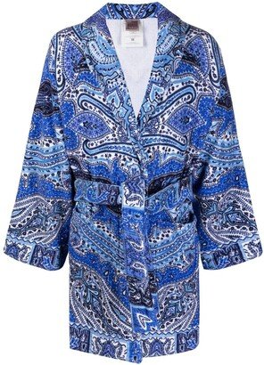 Paisley-Print Cotton Robe