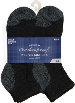 TJMAXX Men's 6Pk Trail Quarter Crew Socks