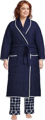 Women's Plus Size Quilted Robe - - Deep Sea Navy