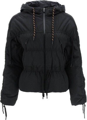 Drawstring Hooded Short Down Jacket-AA