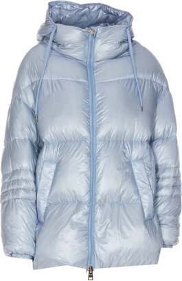 Quilted Hooded Drawstring Down Jacket-AA