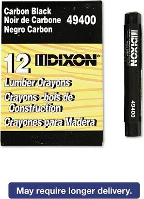 Dixon Lumber Crayons 4 1/2 x 1/2 Carbon Black Dozen 49400