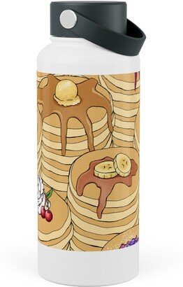 Photo Water Bottles: Flapjack Stack Stainless Steel Wide Mouth Water Bottle, 30Oz, Wide Mouth, Beige