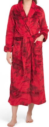 Ryu Plush Floral Long Robe for Women