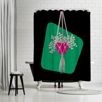 71 x 74 Shower Curtain, Modern Botanicals Hanging Plant by Ashlee Rae Designs