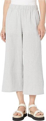 Petite Wide Leg Pants (White/Black) Women's Casual Pants