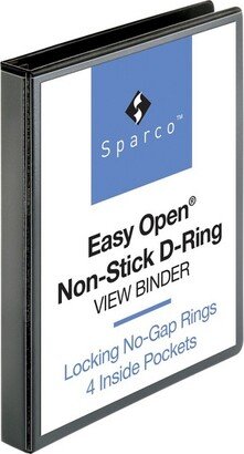Business Source Locking D-Ring View Binder 1 Capacity 11x8-1/2 Black 26956