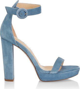 Ceceile III Riviera Blue 85MM Suede Platform Sandals