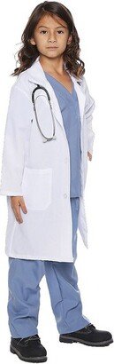 Halloween Express Kids' Doctor Scrubs with Lab Coat Costume - Size - White