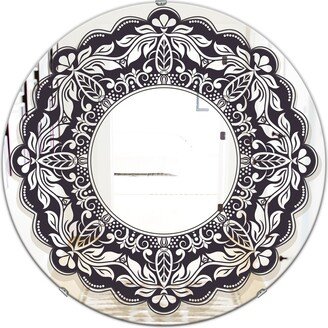 Designart 'Black Mandala' Printed Traditional Oval or Round Wall Mirror