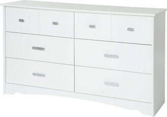 Tiara 6-Drawer Double Kids' Dresser Pure White