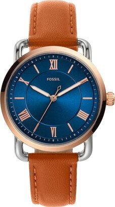 Women's Copeland Quartz Stainless Steel and Leather Three-Hand Watch