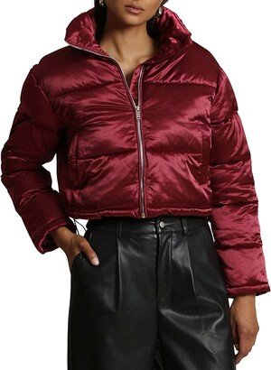 Satin Cropped Puffer Jacket