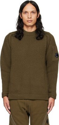 Khaki Seed Stitch Crewneck