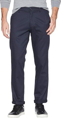 Slim Tapered Signature Khaki Lux Cotton Stretch Pants - Creaseless (Navy) Men's Casual Pants