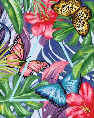 Painting by Numbers Kit Crafting Spark Celebration Tropical Composition R019 19.69 x 15.75 in