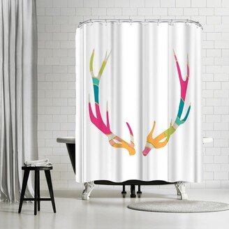 71 x 74 Shower Curtain, Painted Antlers by Samantha Ranlet