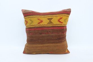 Turkish Kilim Pillow, Pillow Covers, Brown Patterned Case, Mudcloth Cushion, Handmade Gift 2920